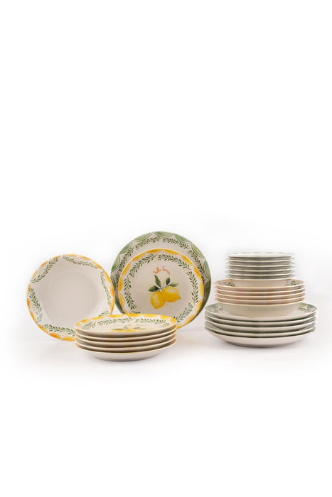 Hermia Juego de Cena de Porcelana de 24 Piezas Amarillo